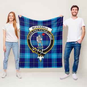 Couverture Polaire Clan McKerrell Blue Tartan Plaid
