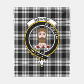 Couverture Polaire Clan Menzies Noir & Blanc Moderne Tartan Plaid (Devant)