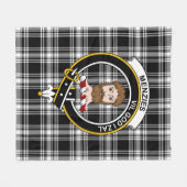 Couverture Polaire Clan Menzies Noir & Blanc Moderne Tartan Plaid (Devant (Horizontal))