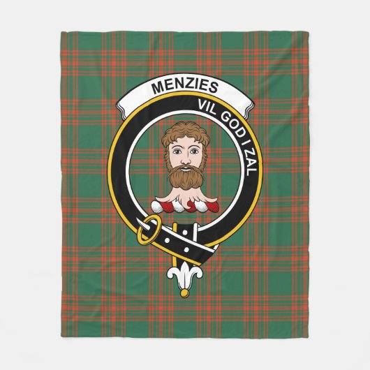 Couverture Polaire Clan Menzies Vert Tartan Ancien Plaid (Devant)
