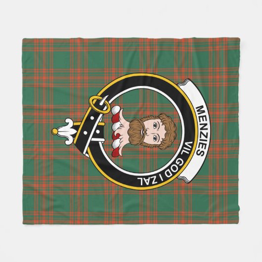 Couverture Polaire Clan Menzies Vert Tartan Ancien Plaid (Devant (Horizontal))