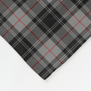 Couverture Polaire Clan Moffat Tartan Gris et noir Plaid
