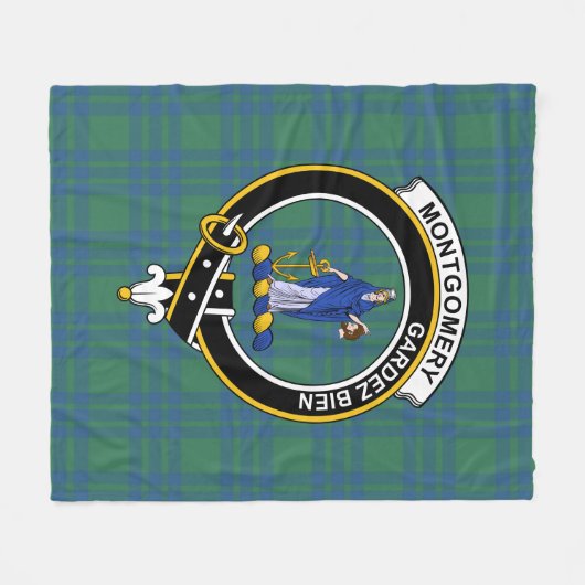 Couverture Polaire Clan Montgomery Ancien Tartan Plaid (Devant (Horizontal))