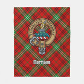 Couverture Polaire Clan Morrison Crest sur Red Tartan (Devant)