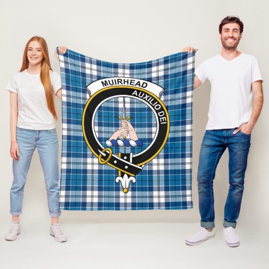 Couverture Polaire Clan Muirhead Blue Tartan Plaid (En situation)