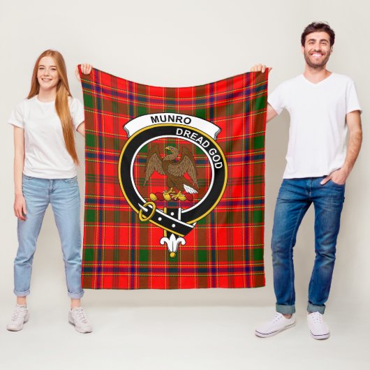 Couverture Polaire Clan Munro Tartan moderne Plaid (En situation)