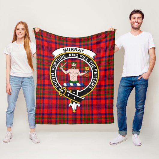 Couverture Polaire Clan Murray de Tulloch Tartan Plaid (En situation)