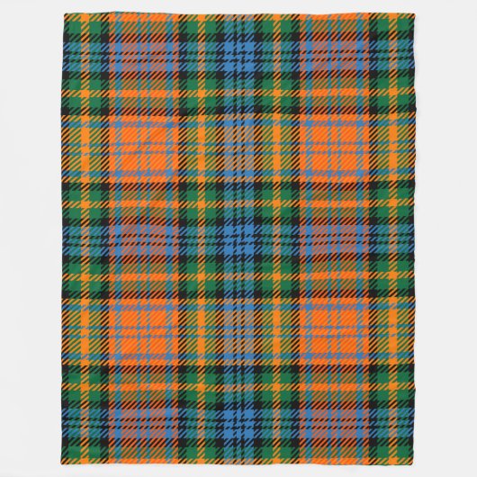 Couverture Polaire Clan Murray Plaid Tartan Blue Orange Green Check (Devant)