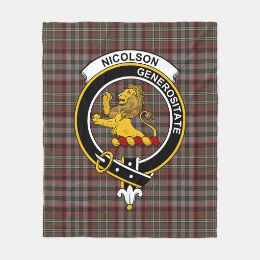 Couverture Polaire Clan Nicolson Chasse Patiné Tartan Plaid (Devant)