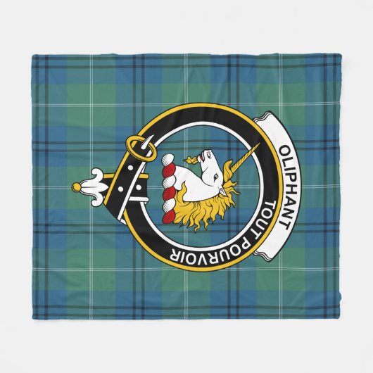 Couverture Polaire Clan Oliphant Ancien Tartan Plaid (Devant (Horizontal))