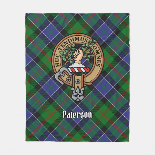 Couverture Polaire Clan Paterson Crest sur Tartan (Devant)