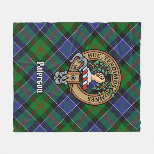 Couverture Polaire Clan Paterson Crest sur Tartan (Devant (Horizontal))