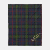 Couverture Polaire Clan Personnalisé Malcolm Tartan Nom Plaid (Devant)