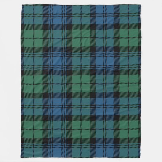 Couverture Polaire Clan Plaid Campbell Tartan Vert Bleu noir (Devant)