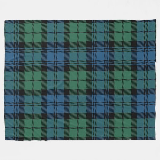 Couverture Polaire Clan Plaid Campbell Tartan Vert Bleu noir (Devant (Horizontal))