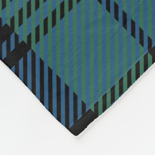 Couverture Polaire Clan Plaid Campbell Tartan Vert Bleu noir (Coin)