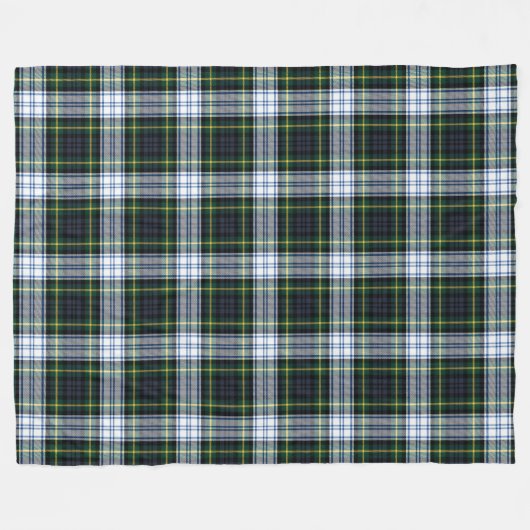 Couverture Polaire Clan Plaid Gordon Tartan White Motif vert (Devant (Horizontal))