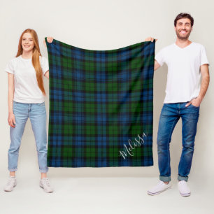 Couverture Polaire Clan Plaid Personnalisé Campbell Tartan Militaire