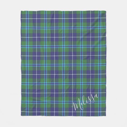 Couverture Polaire Clan Plaid personnalisé Douglas Tartan Motif (Devant)
