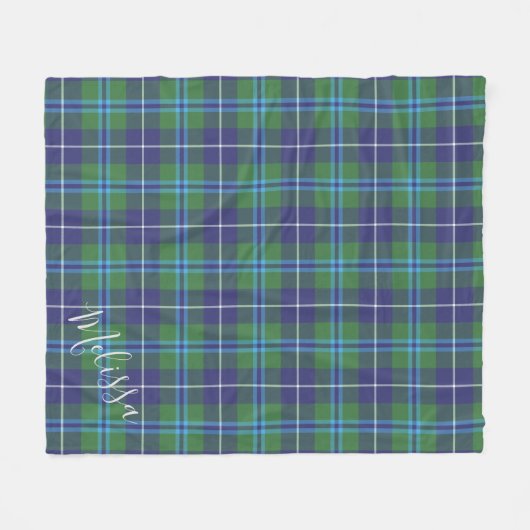 Couverture Polaire Clan Plaid personnalisé Douglas Tartan Motif (Devant (Horizontal))