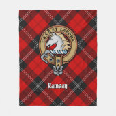 Couverture Polaire Clan Ramsay Crest sur Red Tartan (Devant)