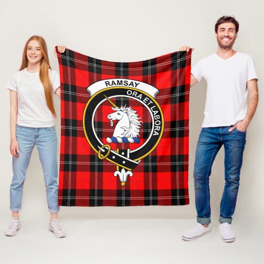 Couverture Polaire Clan Ramsay Tartan moderne Plaid (En situation)