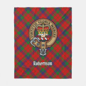 Couverture Polaire Clan Robertson Crest sur Tartan (Devant)