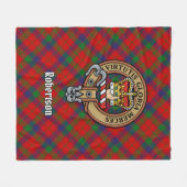 Couverture Polaire Clan Robertson Crest sur Tartan (Devant (Horizontal))
