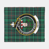 Couverture Polaire Clan Ross Chasse Moderne Tartan Plaid (Devant (Horizontal))