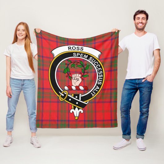 Couverture Polaire Clan Ross Tartan moderne Plaid (En situation)