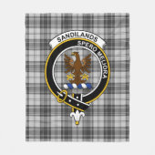 Couverture Polaire Clan Sandilands Gris Tartan Plaid (Devant)