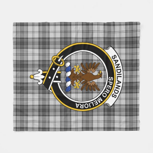 Couverture Polaire Clan Sandilands Gris Tartan Plaid (Devant (Horizontal))