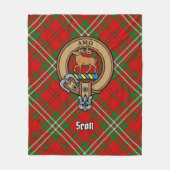 Couverture Polaire Clan Scott Crest sur Red Tartan (Devant)