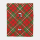 Couverture Polaire Clan Scott Red Tartan Fleece Blanche (Devant)
