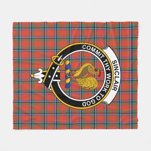 Couverture Polaire Clan Sinclair Ancien Tartan Plaid (Devant (Horizontal))
