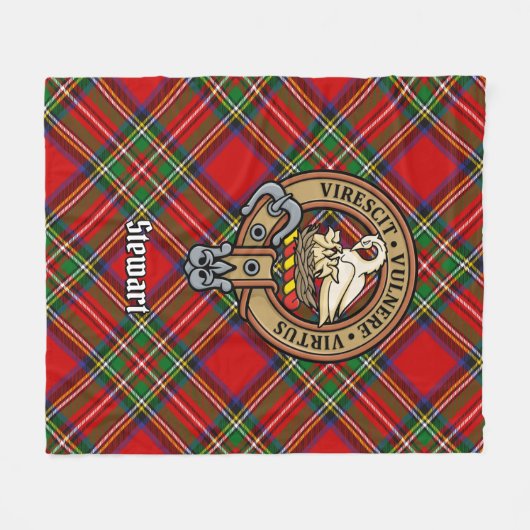 Couverture Polaire Clan Stewart Crest sur Tartan (Devant (Horizontal))