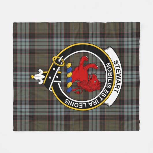 Couverture Polaire Clan Stewart Old Patiné (Stuart) de Bute Tartan (Devant (Horizontal))