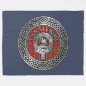Couverture Polaire Clan Stewart | Stuart Crest & Tartan Knot (Devant (Horizontal))