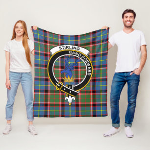 Couverture Polaire Clan Stirling (du chef Cadder-Présent) Tartan Pla
