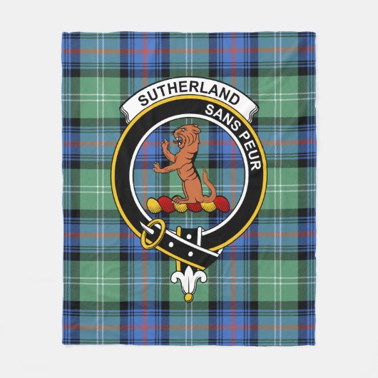Couverture Polaire Clan Sutherland Ancien II Tartan Plaid (Devant)