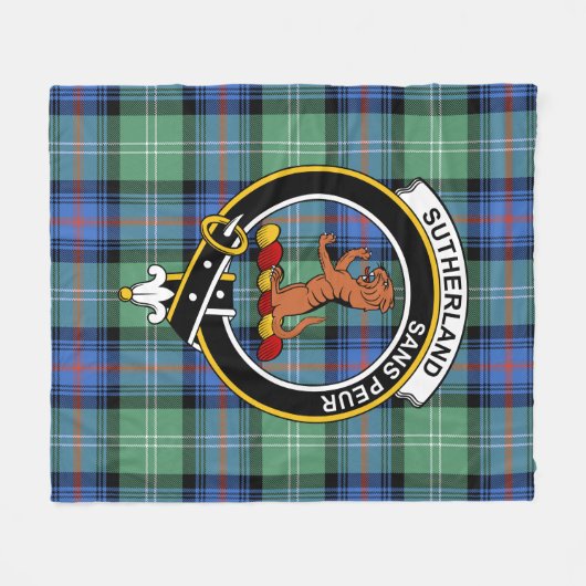 Couverture Polaire Clan Sutherland Ancien II Tartan Plaid (Devant (Horizontal))
