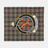 Couverture Polaire Clan Sutherland II Tartan Patiné Plaid (Devant (Horizontal))