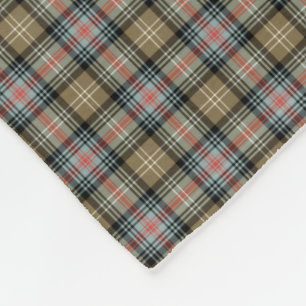 Couverture Polaire Clan Tan de Sutherland et tartan antique noir