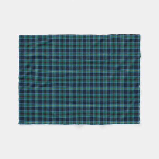 Couverture Polaire Clan Tartan bleu clair et vert Miller (Devant (Horizontal))