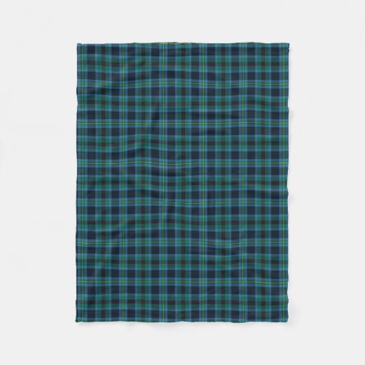 Couverture Polaire Clan Tartan bleu clair et vert Miller (Devant)