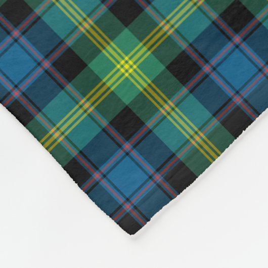 Couverture Polaire Clan Tartan bleu clair et vert Watson (Coin)
