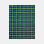 Couverture Polaire Clan Tartan bleu clair et vert Watson (Devant)