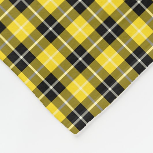 Couverture Polaire Clan Tartan jaune et noir (Coin)