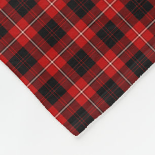 Couverture Polaire Clan tartan rouge et noir de Cunningham