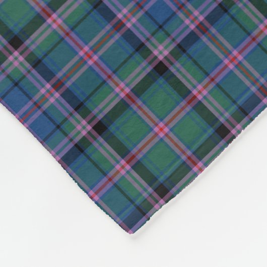 Couverture Polaire Clan vert et bleu Cooper Scottish Tartan (Coin)